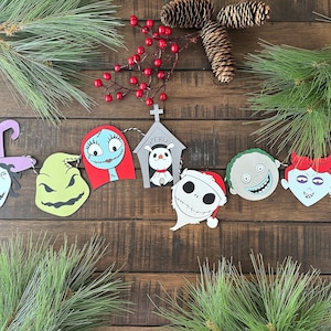 Halloween Paper Banner - Jack Skellington NBC inspired banner - Halloween garland - Christmas banner