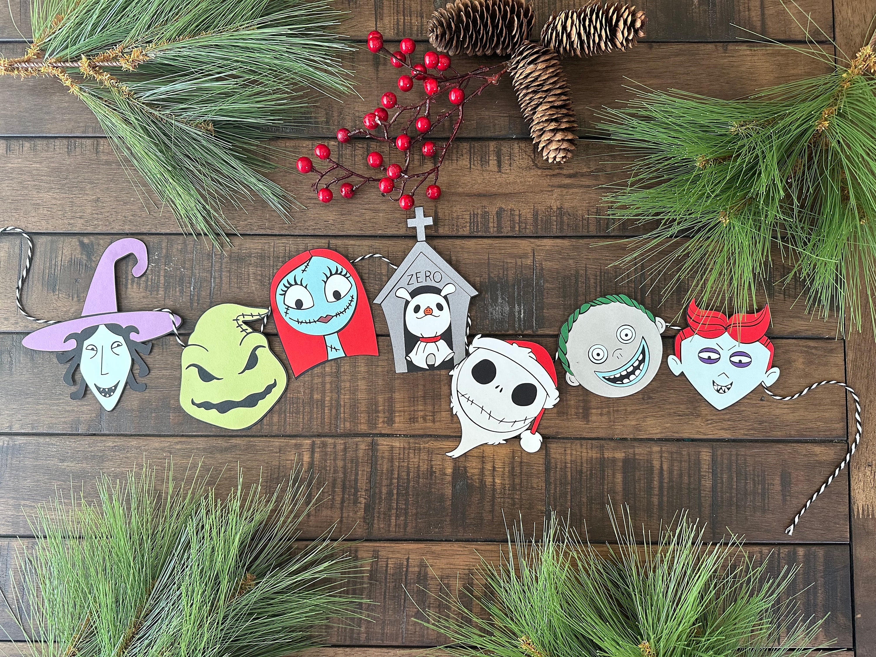 Halloween Paper Banner - Jack Skellington NBC inspired banner - Halloween garland - Christmas banner
