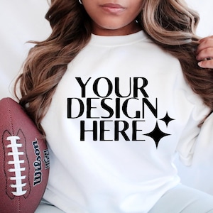 White Gildan 18000 Mockup | Football Mockup | Sports Team Mockup | Model Mockup | Sports Mockup