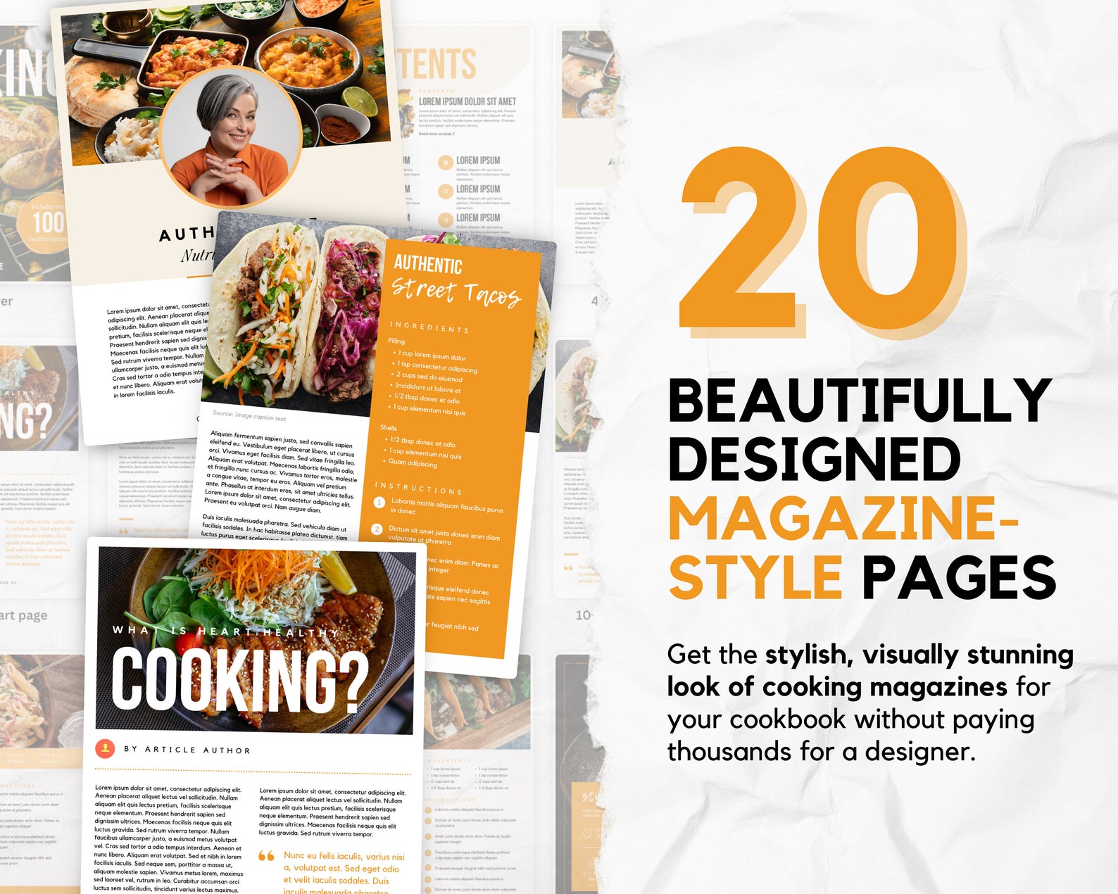Cookbook Canva Design Template | Food Magazine-style Cookbook Template ...