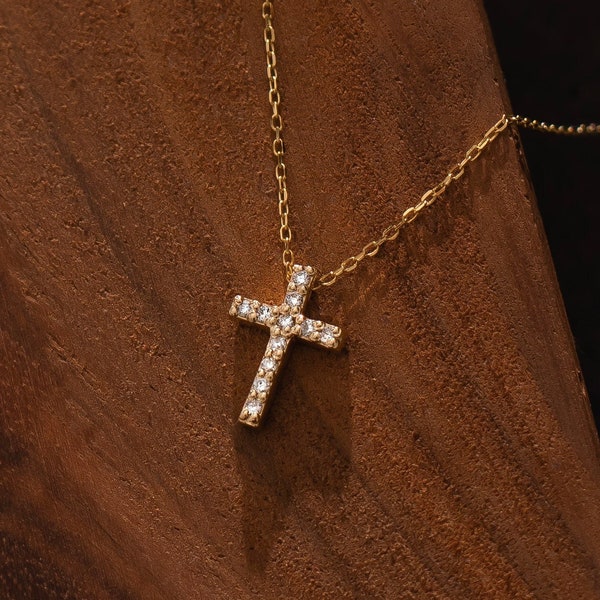 Real 14k Gold Cross Necklace - Etsy