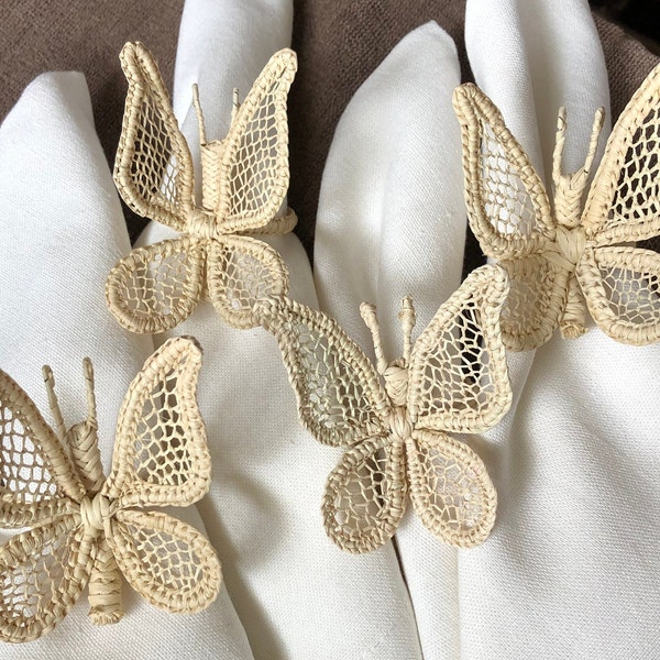 Butterfly Napkin Ring (set of 6), Natural Color, Finest Peruvian Handicraft