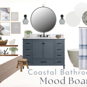 Tablero de humor de baño costero / Costero / Playa / Diseño virtual / Diseño electrónico / Descarga instantánea