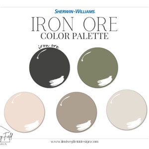 Iron Ore Paint Color Palette | Sherwin Williams | Black Paint Color | Dark Paint Colors | Black Color Palette| Interior Designer