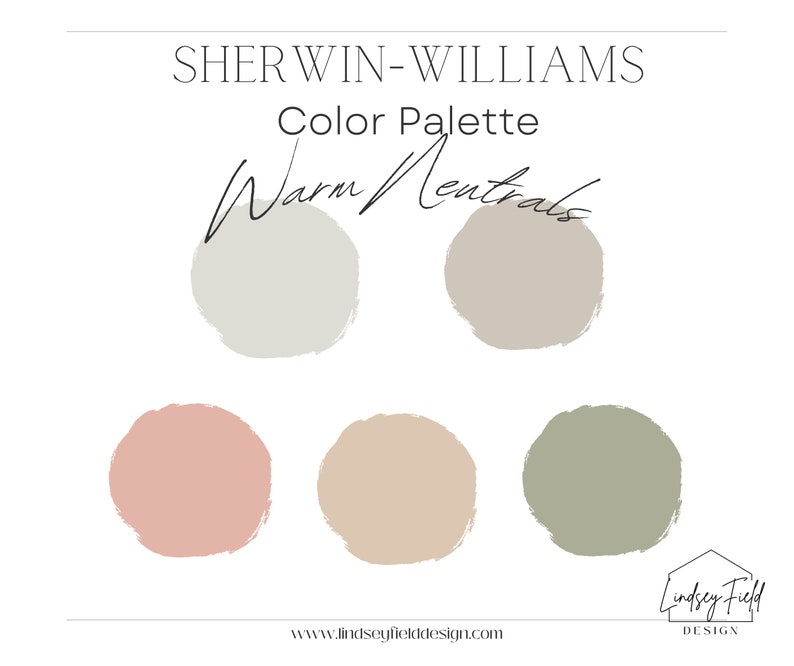 Pastel Scandi MCM Color Palette Sherwin Williams Paint Etsy