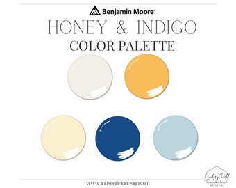 Indigo and Honeycomb Color Palette | Benjamin Moore | E-Design