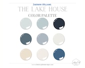 Sherwin Williams Lake House Paint Palette | Coastal Paint Palette | Beach House Color Palette | Blue Cream Color Palette