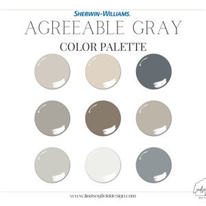 Agreeable Gray Color Palette | Sherwin Williams | Professional Paint Color Palette | Gray Paint Colors | Greige Paint Colors | Beige Paint
