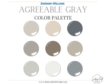 Agreeable Gray Color Palette | Sherwin Williams | Professional Paint Color Palette | Gray Paint Colors | Greige Paint Colors | Beige Paint