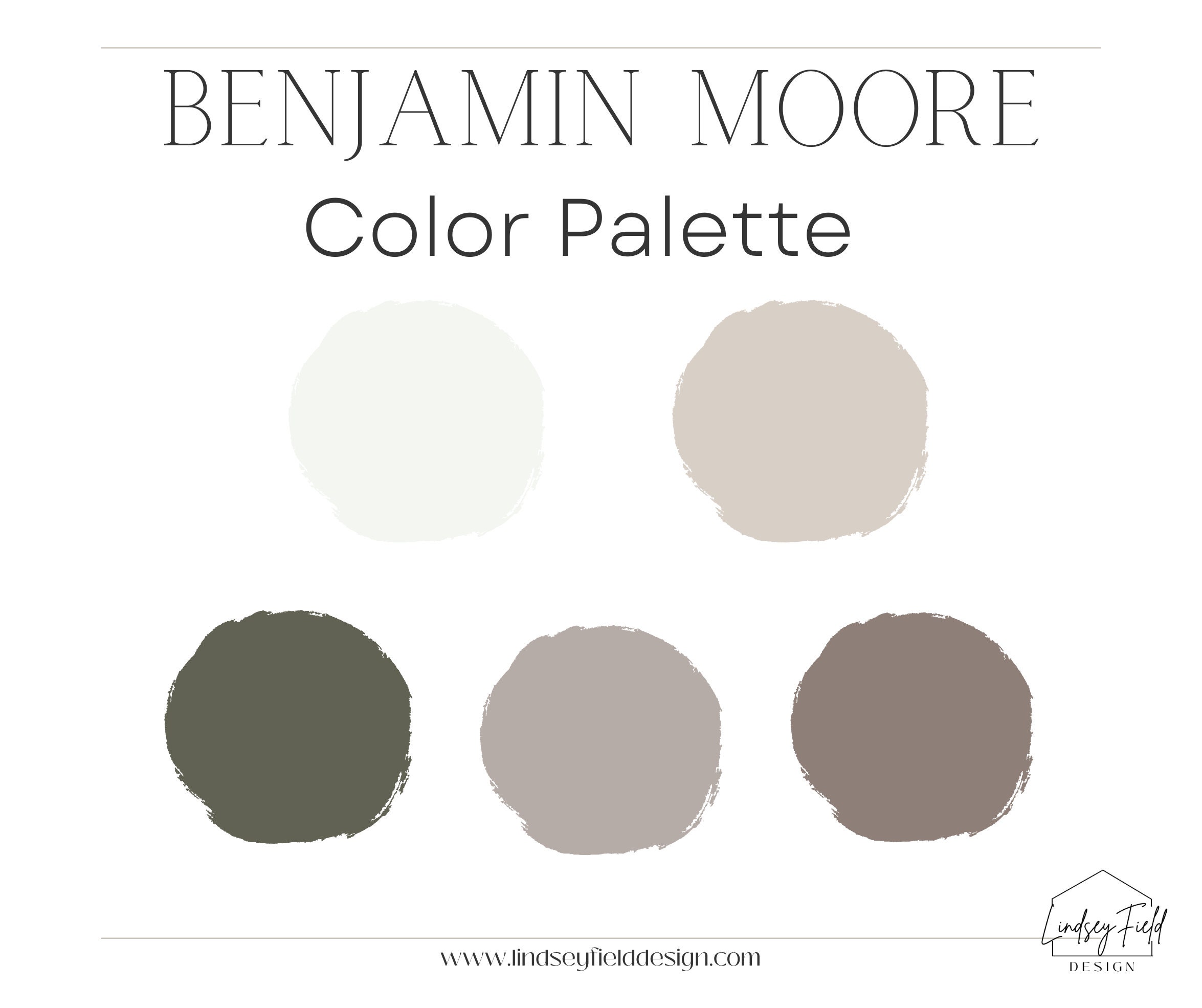 Forest Green and Taupe Paint Color Palette Benjamin Moore E-design