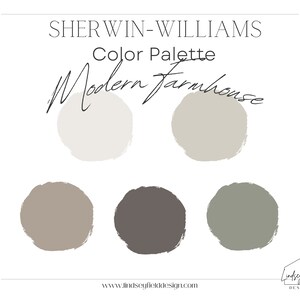 Neutral Modern Farmhouse Color Palette | Sherwin Williams | Instant Download