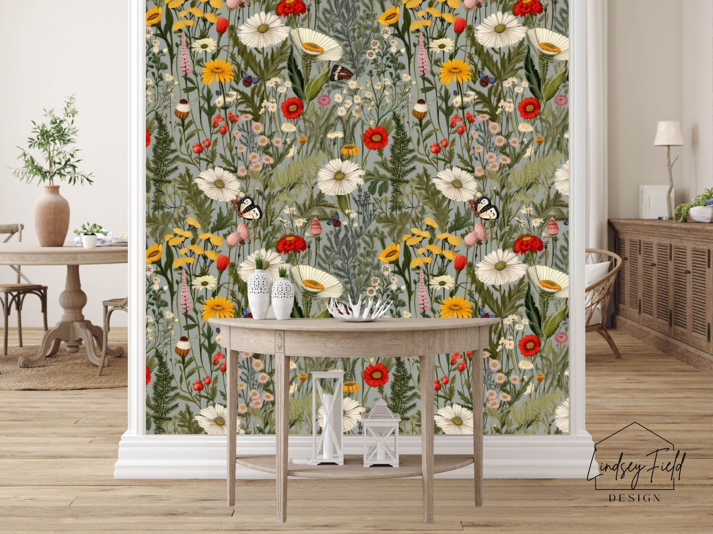 Cottagecore Wallpaper Wildflower Wallpaper Peel and Stick Wallpaper ...