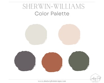 Rich Earth Tone Paint Color Palette | Mid Century Modern Paint Colors | Boho Paint Colors | E-Design | Virtual Design | Instant Download