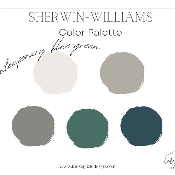 Bold Blue Green Paint Color Palette | Sherwin Williams