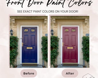 Front Door Paint Color Mock-Up | Custom Front Door Paint Color Rendering | Color Visualization Services | E-design | Interior Design Service