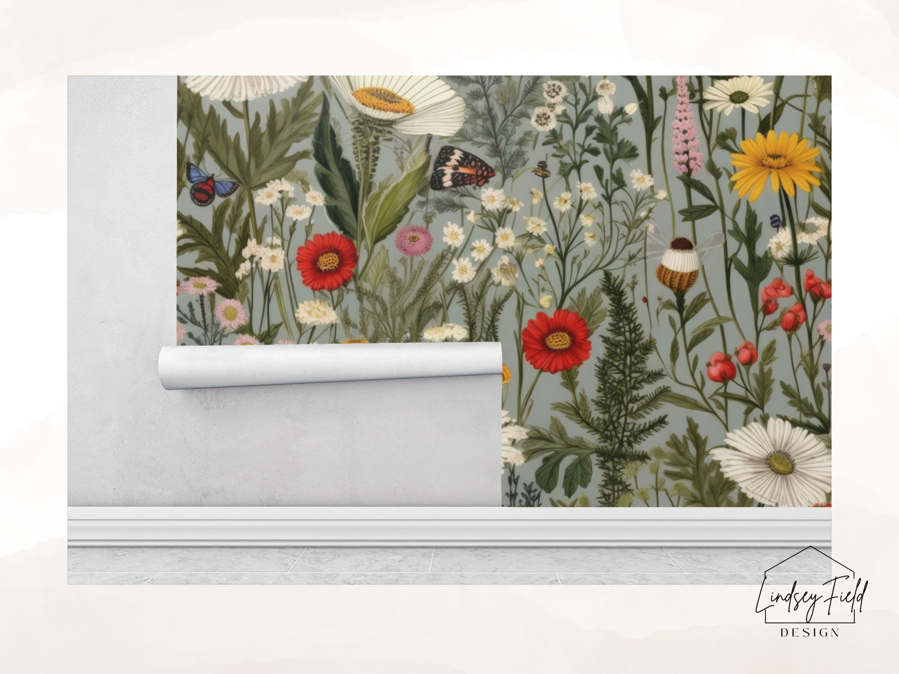 Cottagecore Wallpaper Wildflower Wallpaper Peel and Stick Wallpaper ...