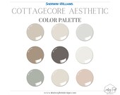 Cottagecore Aesthetic Color Palette | Sherwin Williams | Professional Paint Color Palette | Beige Paint Colors | Greige Paint Colors | Cozy