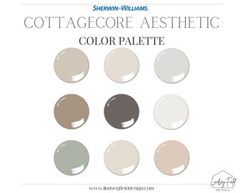 Cottagecore Aesthetic Color Palette | Sherwin Williams | Professional Paint Color Palette | Beige Paint Colors | Greige Paint Colors | Cozy