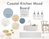 Coastal Kitchen Mood Board | Coastal | Beach | Modern Farmhouse | Virtual Design | E-design | Instant Download
