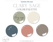 Clary Sage Paint Color Palette | Sherwin Williams | Green Paint Color | Warm Paint Colors | Cottage Core Color Palette | Interior Designer