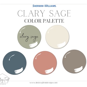 Clary Sage Paint Color Palette | Sherwin Williams | Green Paint Color | Warm Paint Colors | Cottage Core Color Palette | Interior Designer