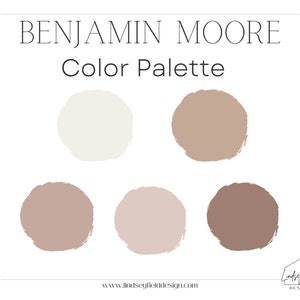 Paleta de colores de pintura neutra cálida / Benjamin Moore / E-Design / Diseño virtual