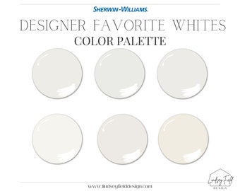 Farmhouse White Paint Colors | Sherwin Williams | Professional Paint Color Palette | Interior Design | Modern Farmhouse | Best white paint