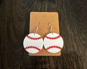 Pendientes redondos de béisbol colgantes y colgantes