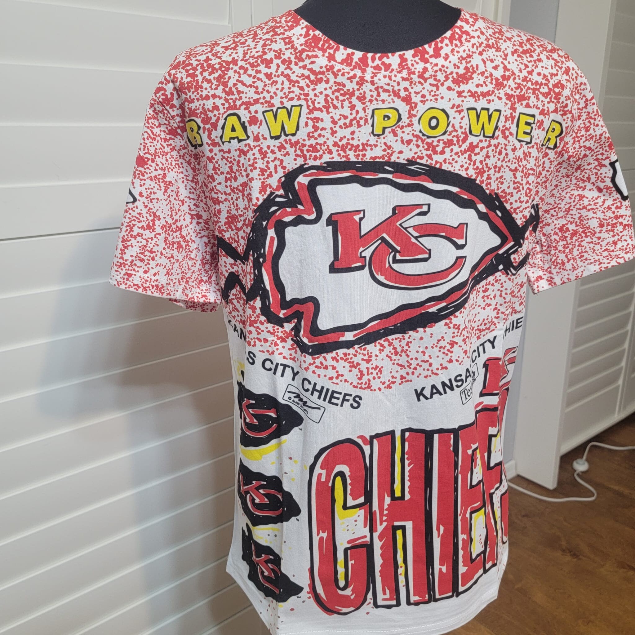 REPRINT All Over Print Vintage Kansas City Chiefs Retro Cotton T