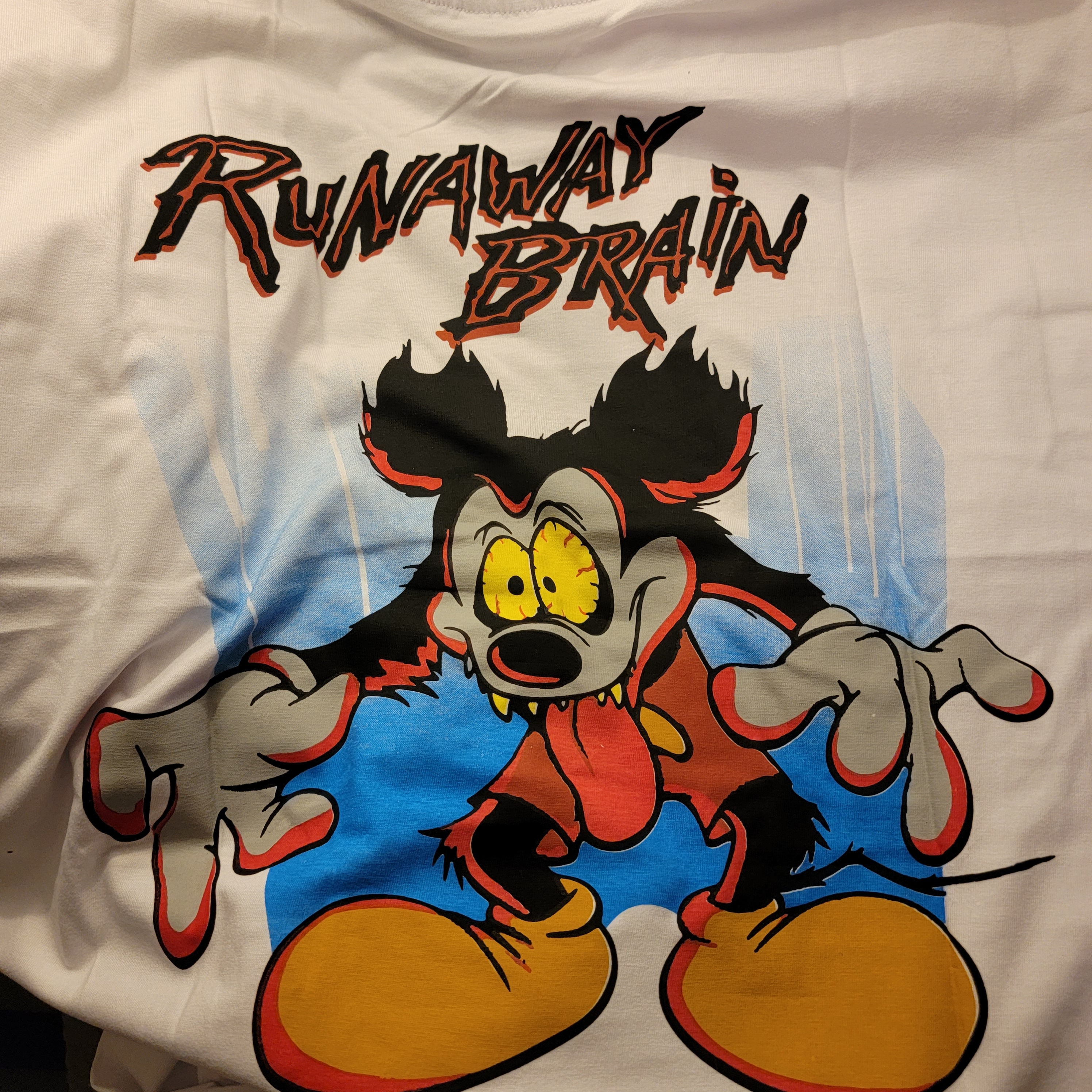 Vintage Disney Mickey Runaway Brain 1995 T-shirt XXL (Reprint)