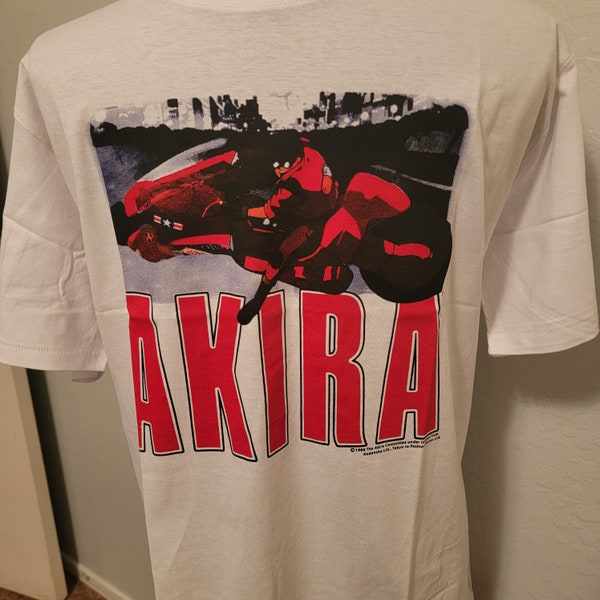 Vintage Akira 90s Bike Kaneda Anime Promo Rare Single Stitch + Wraparound T-shirt Cotton 2XL - Reprint