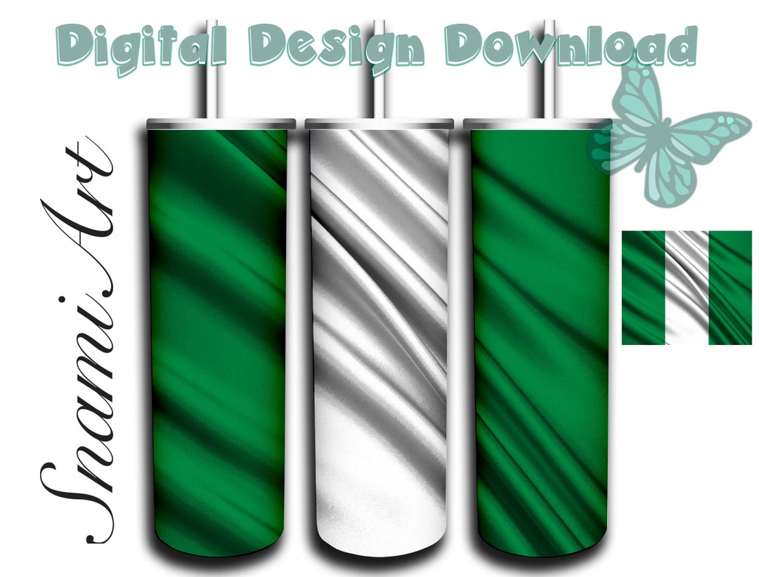 Nigeria Flag Design ADD Your Own Name for 20oz Skinny Tumbler