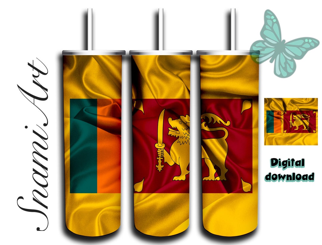 Sri Lanka Flag Design for 20oz Skinny Tumbler Sublimation for Straight/tapered Tumblers Etsy