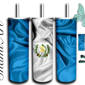 Guatemala Flag- design for 20oz Skinny Tumbler Sublimation  for Straight/Tapered Tumblers