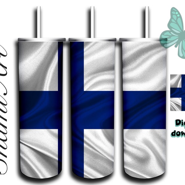 Finland - design for 20oz Skinny Tumbler Sublimation  for Straight/Tapered Tumblers