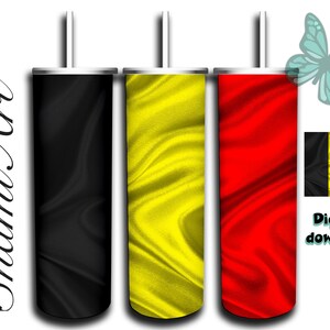 Belgium Flag design for 20oz Skinny Tumbler Sublimation  for Straight/Tapered Tumblers