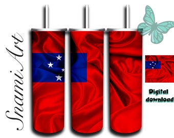 Samoa Flag design for 20oz Skinny Tumbler Sublimation  for Straight/Tapered Tumblers