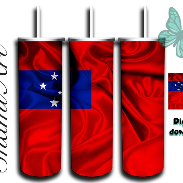 Samoa Flag design for 20oz Skinny Tumbler Sublimation  for Straight/Tapered Tumblers