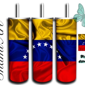 Venezuela Flag- design for 20oz Skinny Tumbler Sublimation  for Straight/Tapered Tumblers