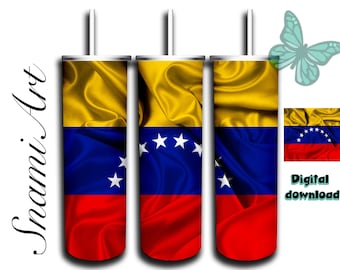 Drapeau du Venezuela - design pour gobelet fin 20 oz à sublimation pour gobelets droits/coniques