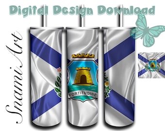 Fortaleza Brazil Flag design for 20oz Skinny Tumbler Sublimation  for Straight/Tapered Tumblers
