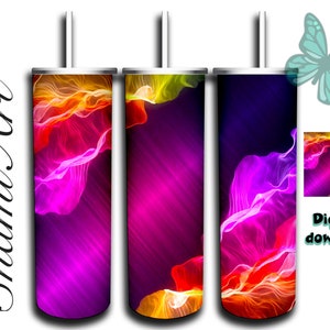 Neon Lights Abstraction - design for 20oz Skinny Tumbler Sublimation  for Straight/Tapered Tumblers