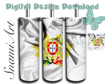 Portugal Coat of arms design for 20oz Skinny Tumbler Sublimation  for Straight/Tapered Tumblers