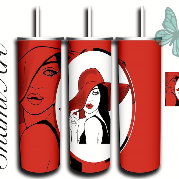 Red Hat MOMLIFE design for 20oz Skinny Tumbler Sublimation  for Straight/Tapered Tumblers