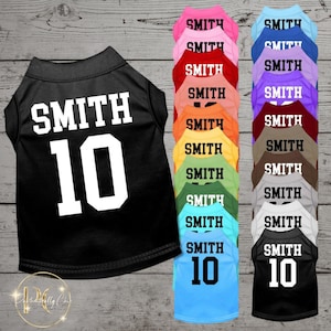 Pet Dog and Cat Team Shirt, &quot;Custom Names and Numbers&quot;, Custom Shirt For Pet, Team Spirit Shirt For Pet, Sport Jersey For Pet
