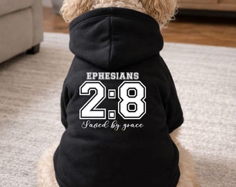 Ephesians 2:8 Christian Dog Hoodie or T-Shirt – “Saved by Grace” Faith Pet Apparel