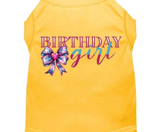 Personalized Birthday Girl Dog Shirt with Coquette Bow, Happy Birthday Pet Outfit, Cute Dog Clothes Available in 10 Sizes