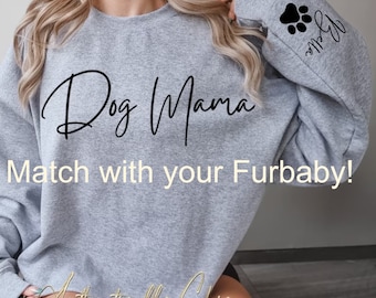 Personalized Matching Owner and Dog Hoodie Set, Personalized Dog Name on Sleeve Sweatshirt, Personalized Dog Hoodie, Matching Dog and Owner