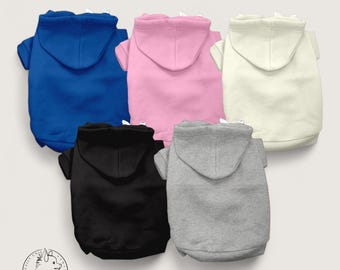 Cozy Fleece Dog Hoodie • Plain Blank Dog Sweatshirt • Customizable Pet Hoodie • Warm Dog Sweater for Small & Large Dogs