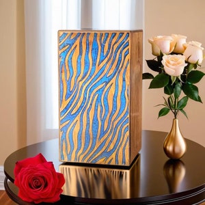 Wooden & Epoxy Resin Cremation Urn – Large Funeral Urn for Adult  Pet Ashes, Handcrafted Memorial Urn